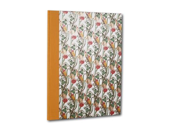 Orangefarbene Mappe "Perugia", italienisches Papier vergoldet